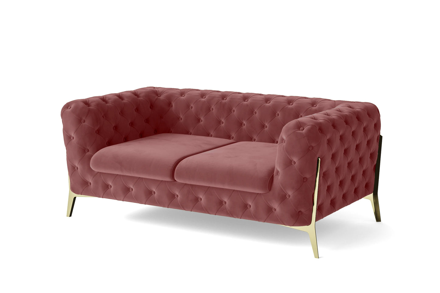 Vito 2 Seater Sofa Pink Velvet