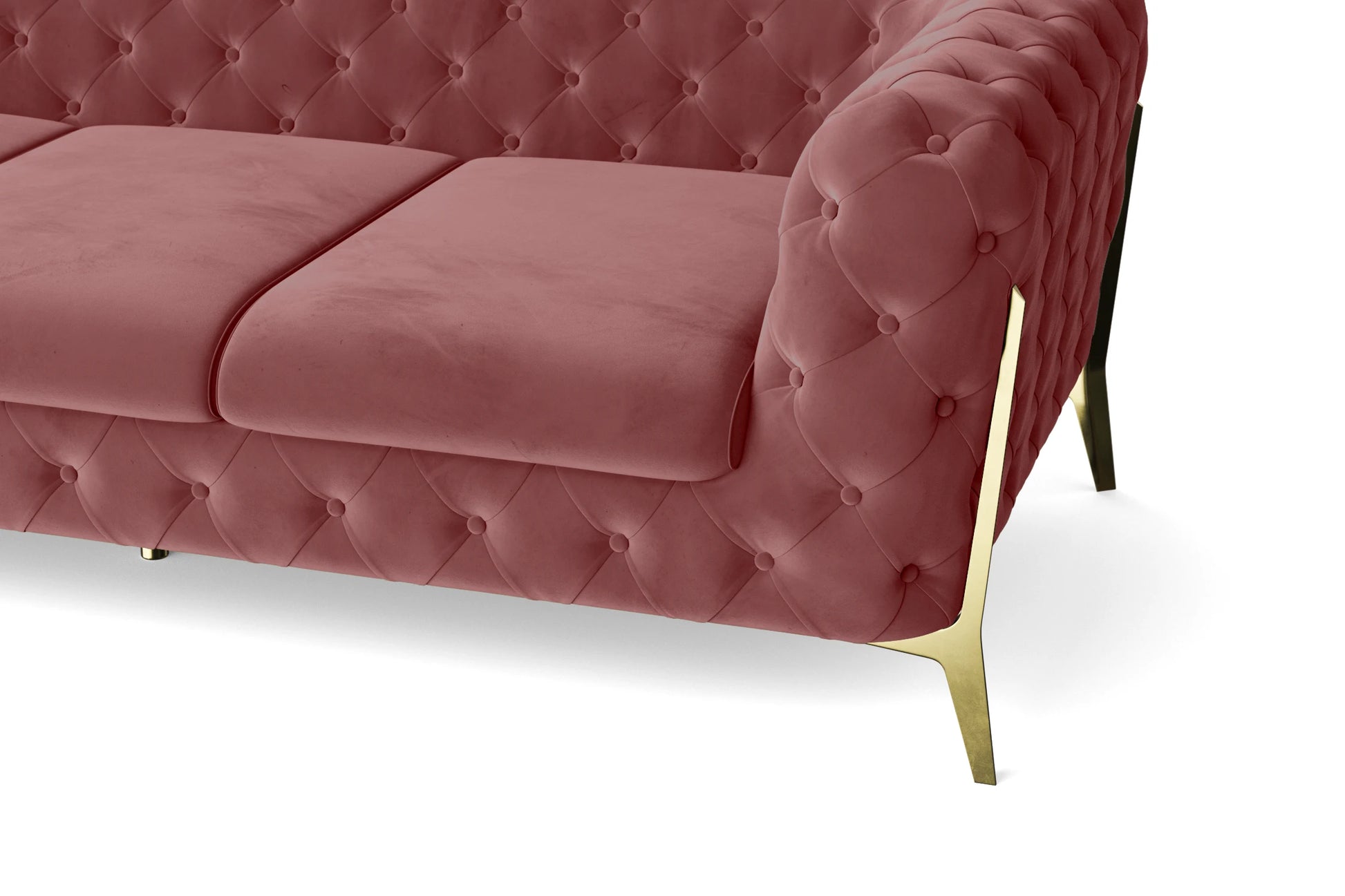 Vito 2 Seater Sofa Pink Velvet