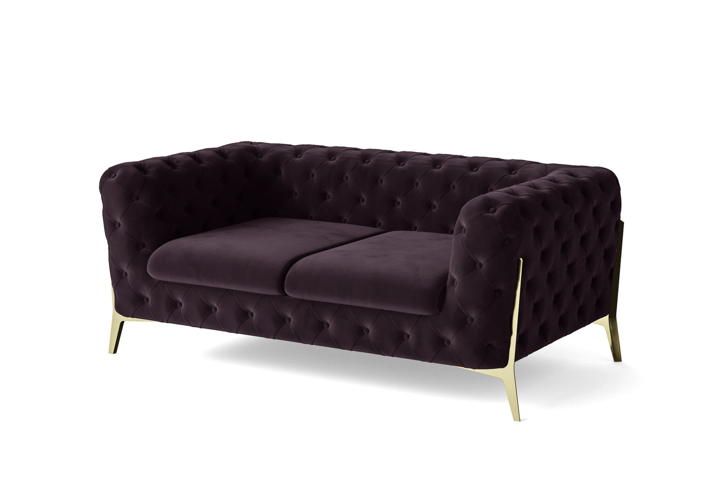 Vito 2 Seater Sofa Purple Velvet