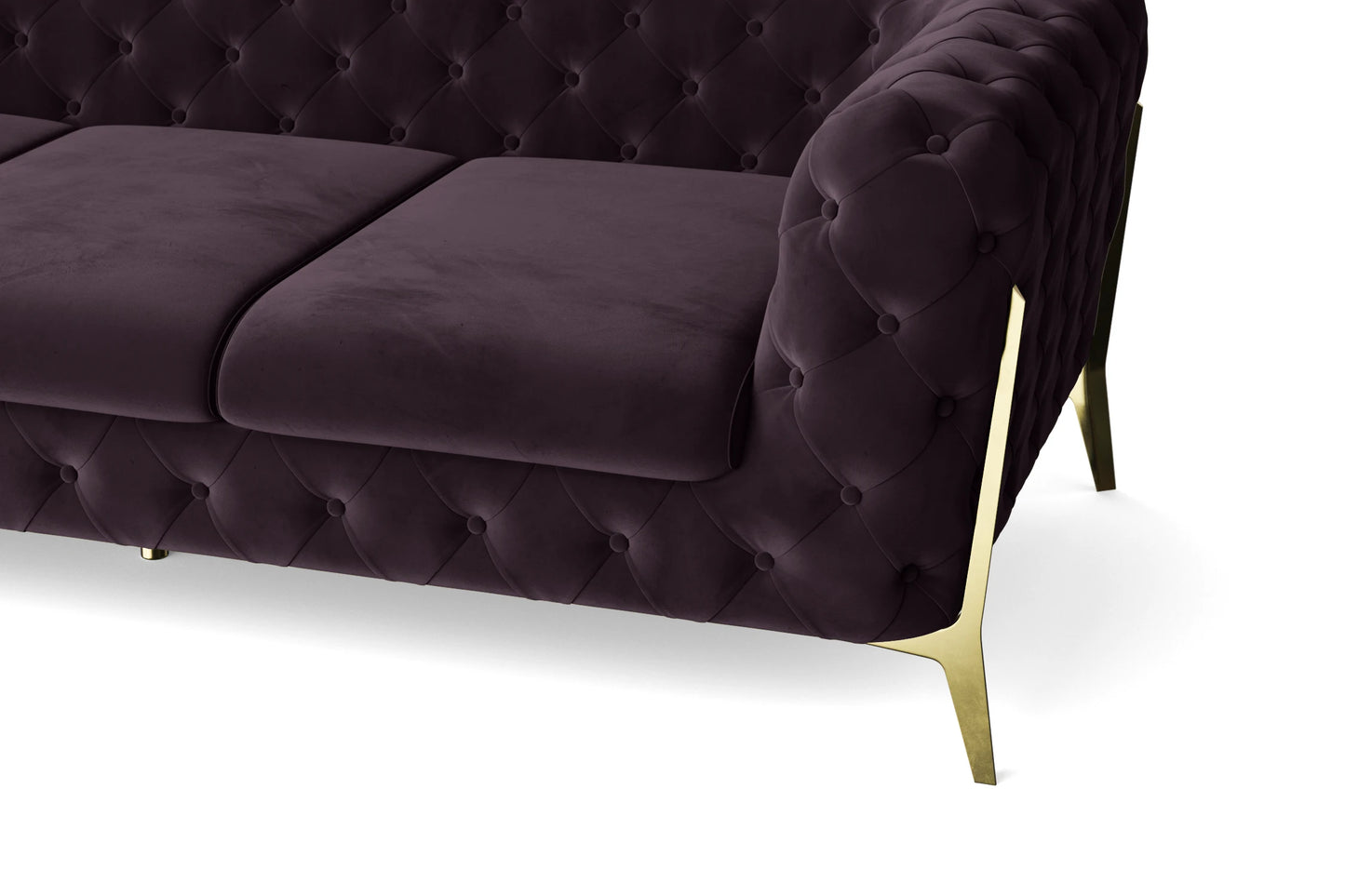 Vito 2 Seater Sofa Purple Velvet