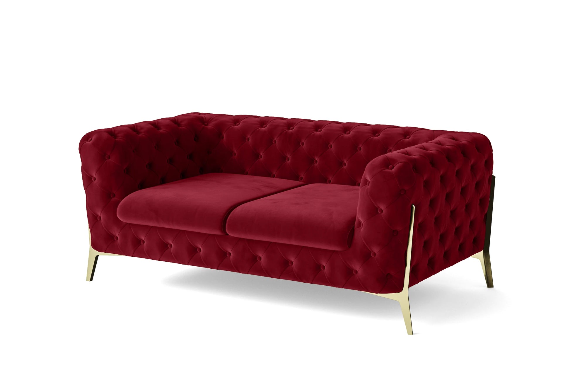 Vito 2 Seater Sofa Red Velvet