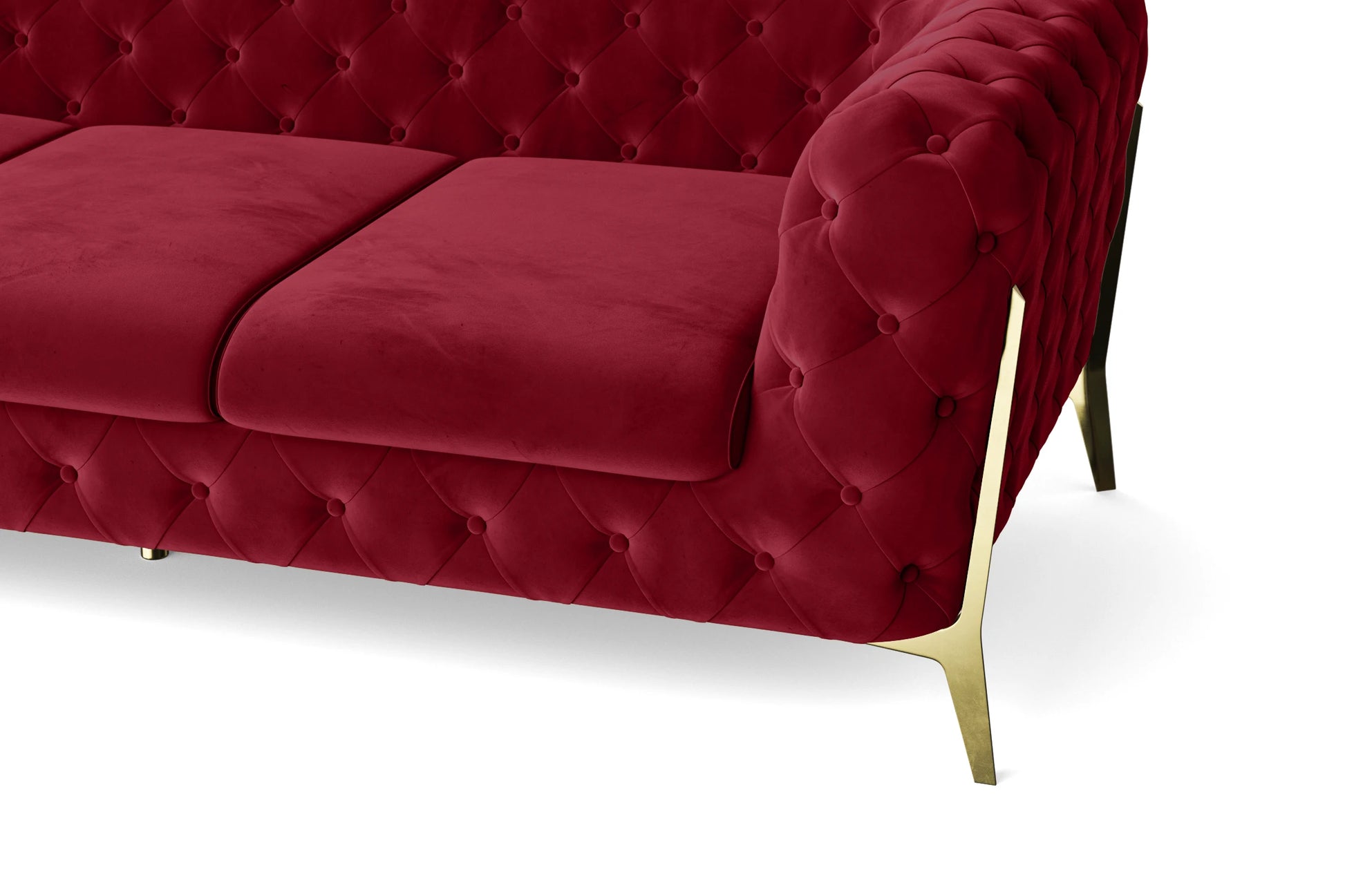 Vito 2 Seater Sofa Red Velvet