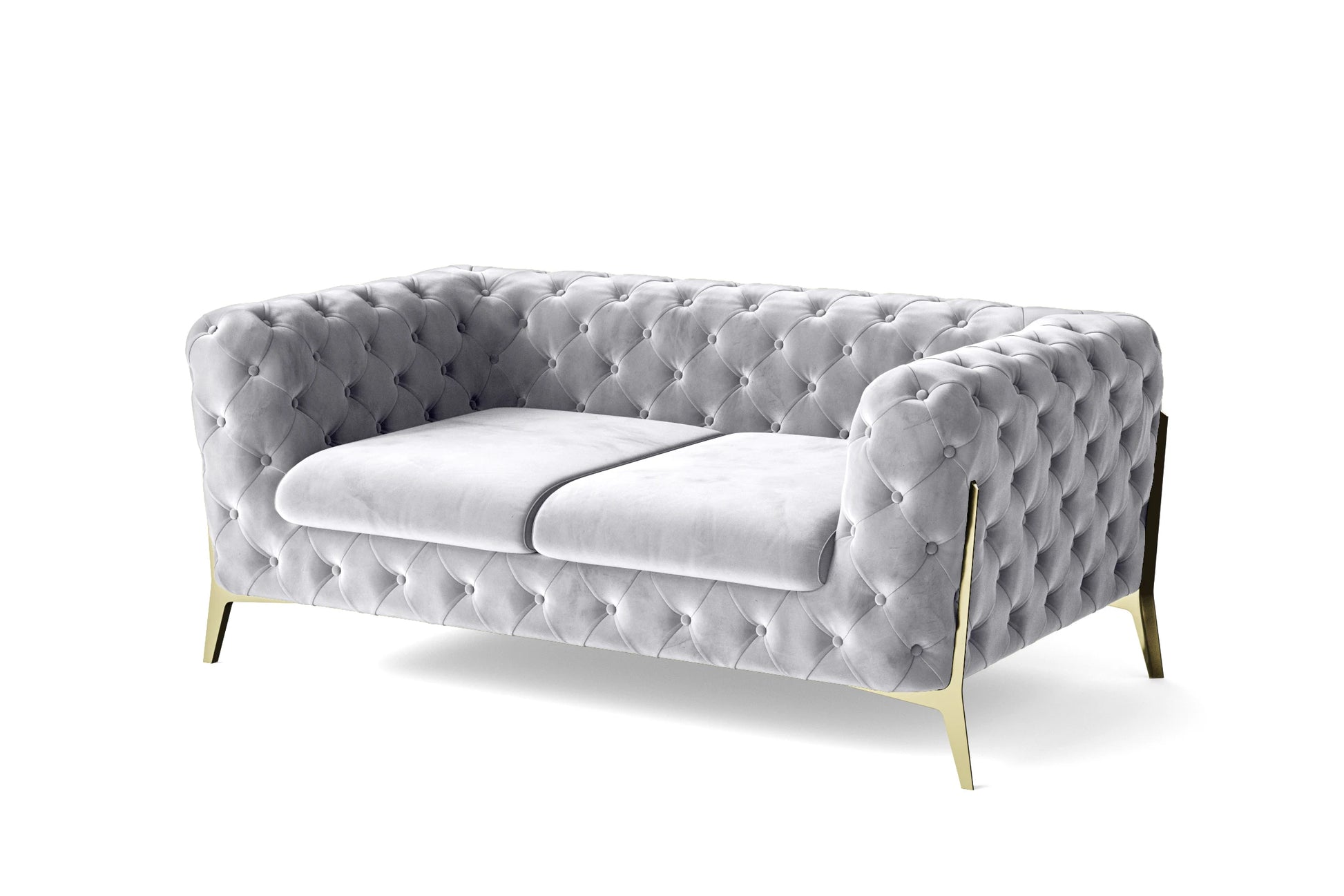 Vito 2 Seater Sofa Silver Velvet