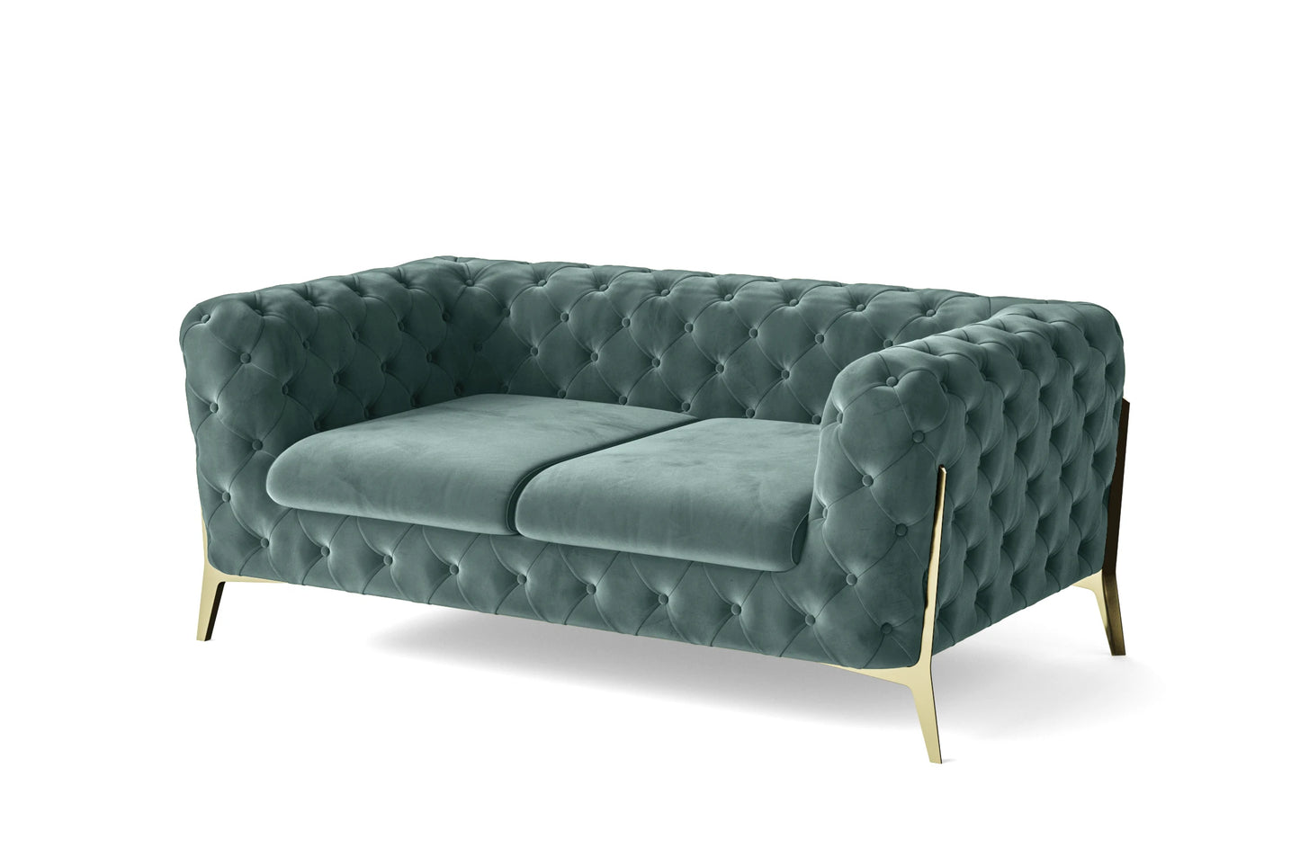 Vito 2 Seater Sofa Teal Velvet