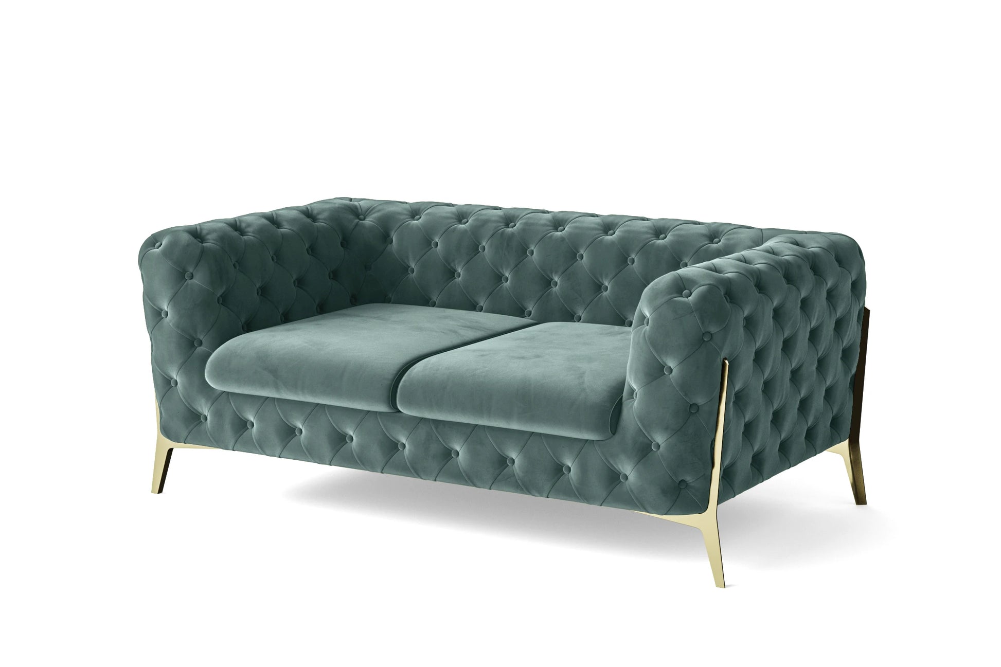 Vito 2 Seater Sofa Teal Velvet