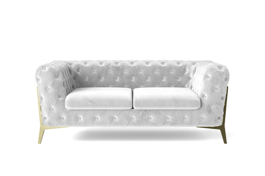 Vito 2 Seater Sofa White Velvet