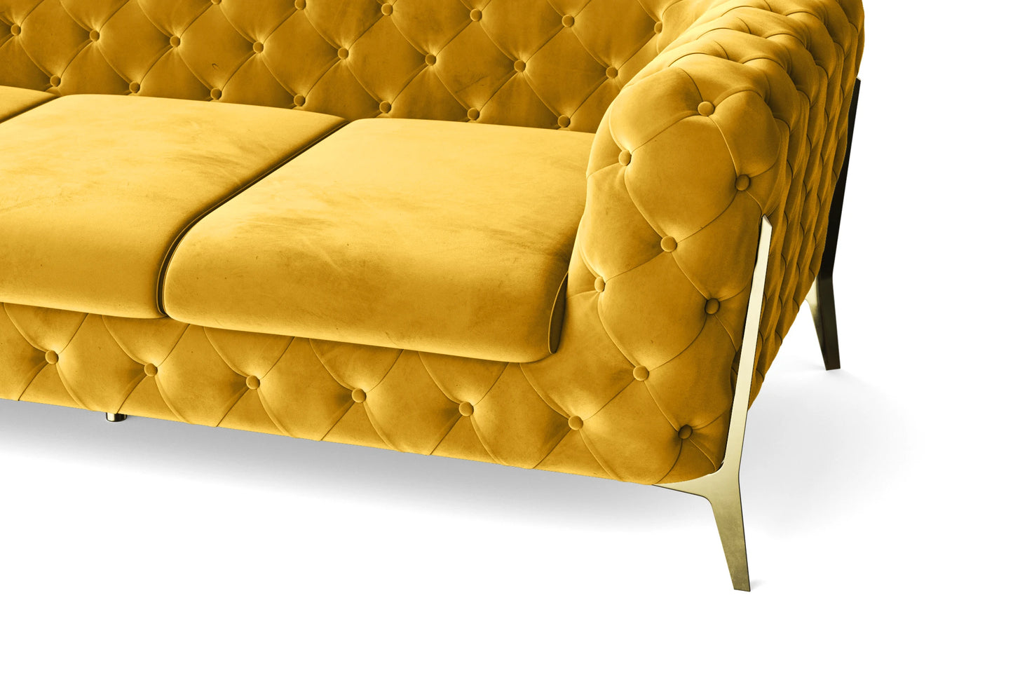 Vito 2 Seater Sofa Yellow Velvet