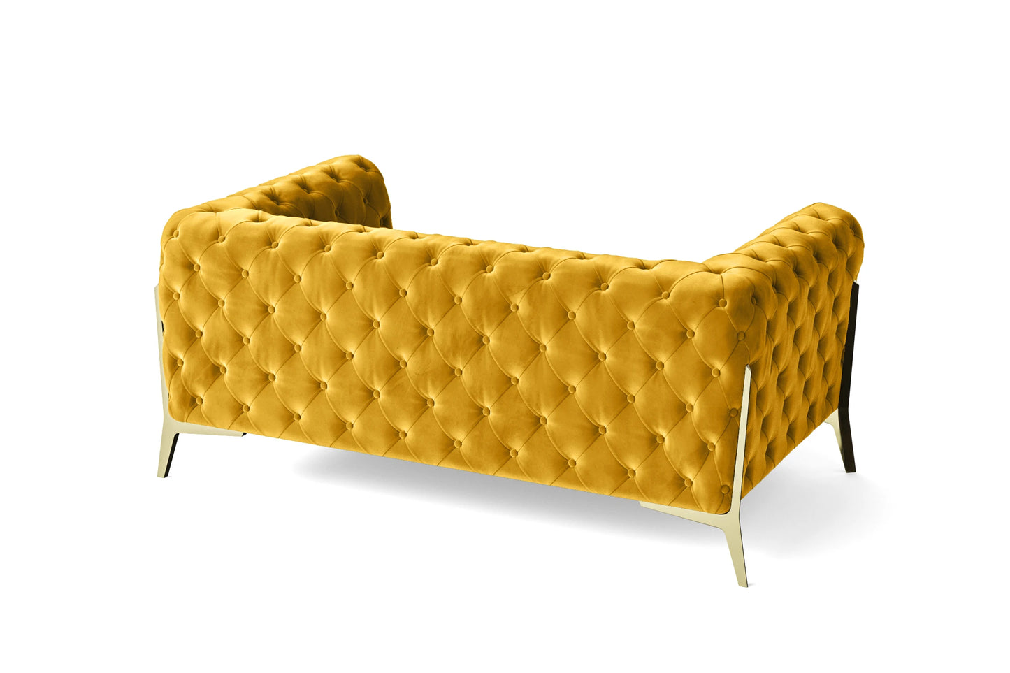 Vito 2 Seater Sofa Yellow Velvet