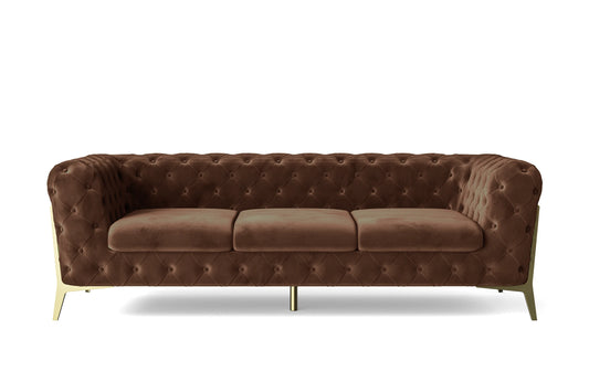 Vito 3 Seater Sofa Coffee Brown Velvet