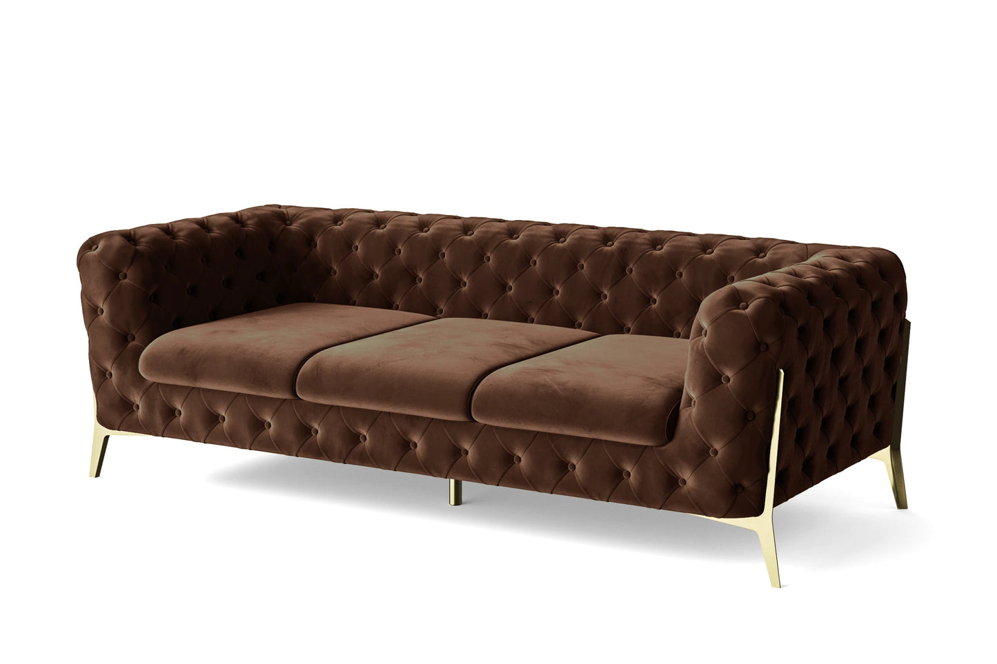 Vito 3 Seater Sofa Coffee Brown Velvet