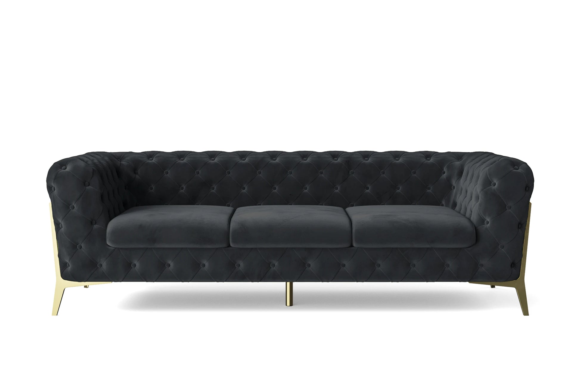 Vito 3 Seater Sofa Dark Grey Velvet