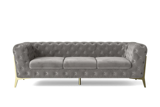 Vito 3 Seater Sofa Grey Velvet