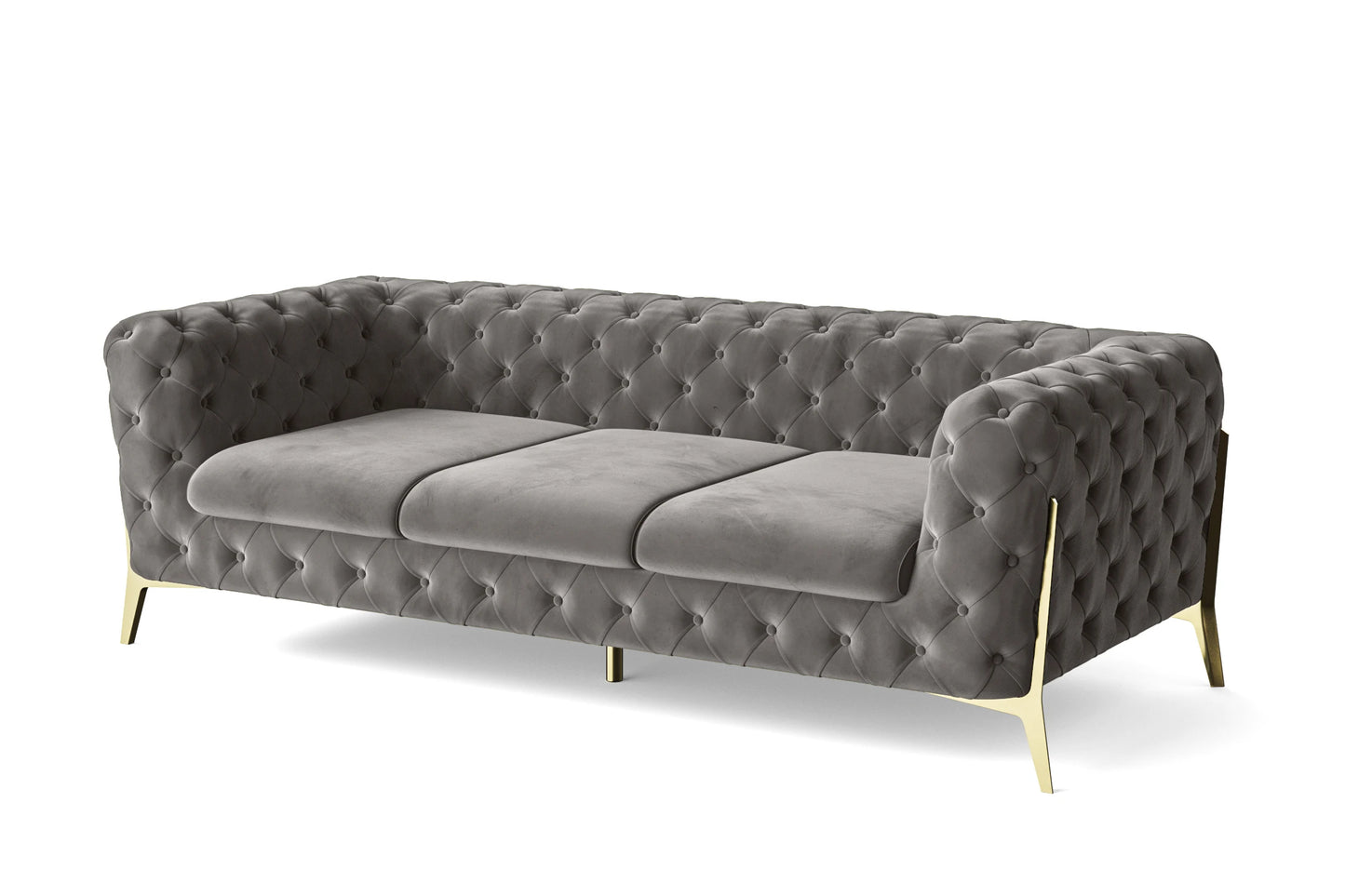 Vito 3 Seater Sofa Grey Velvet