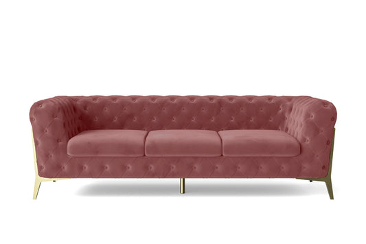 Vito 3 Seater Sofa Pink Velvet