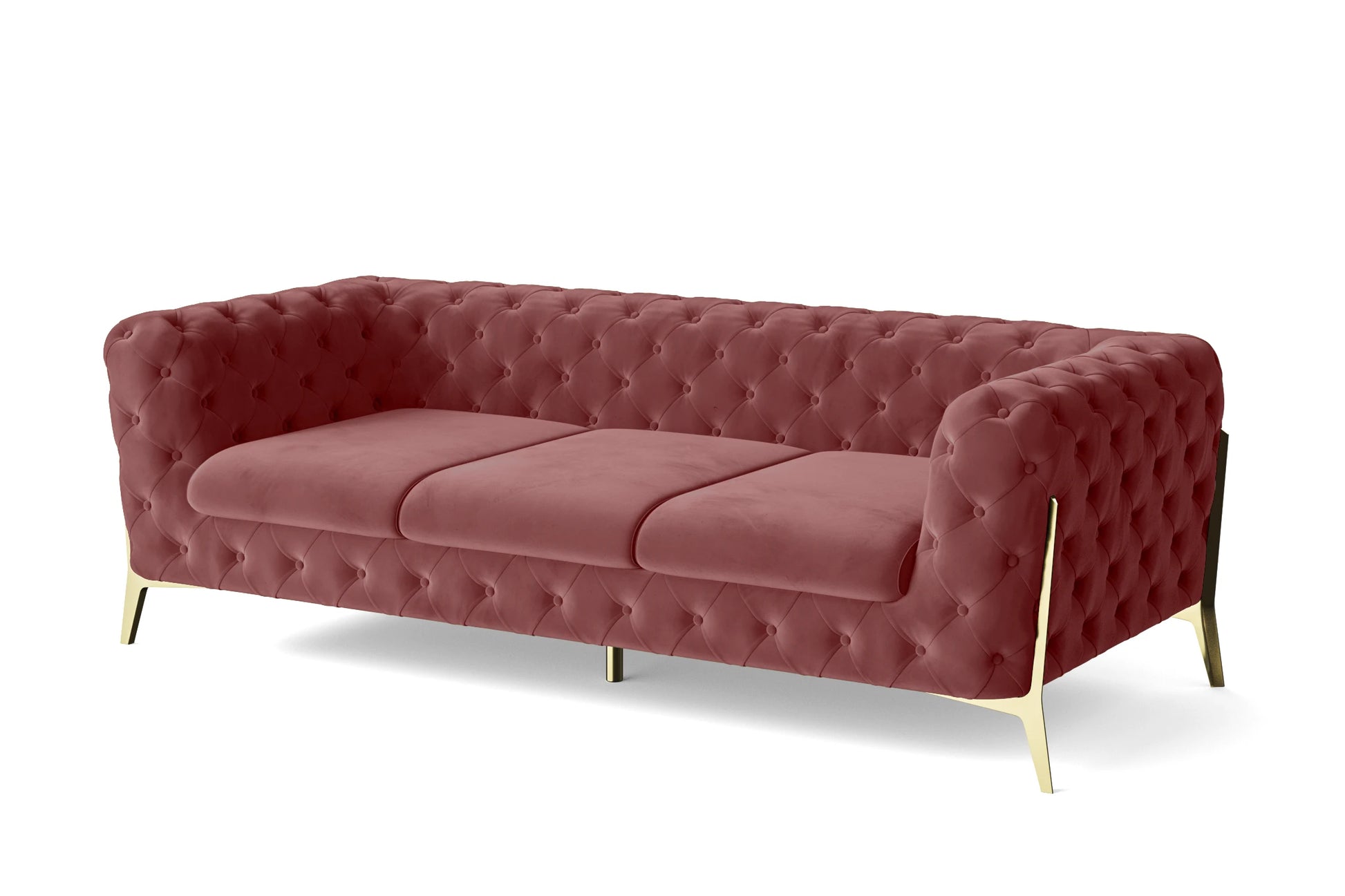 Vito 3 Seater Sofa Pink Velvet