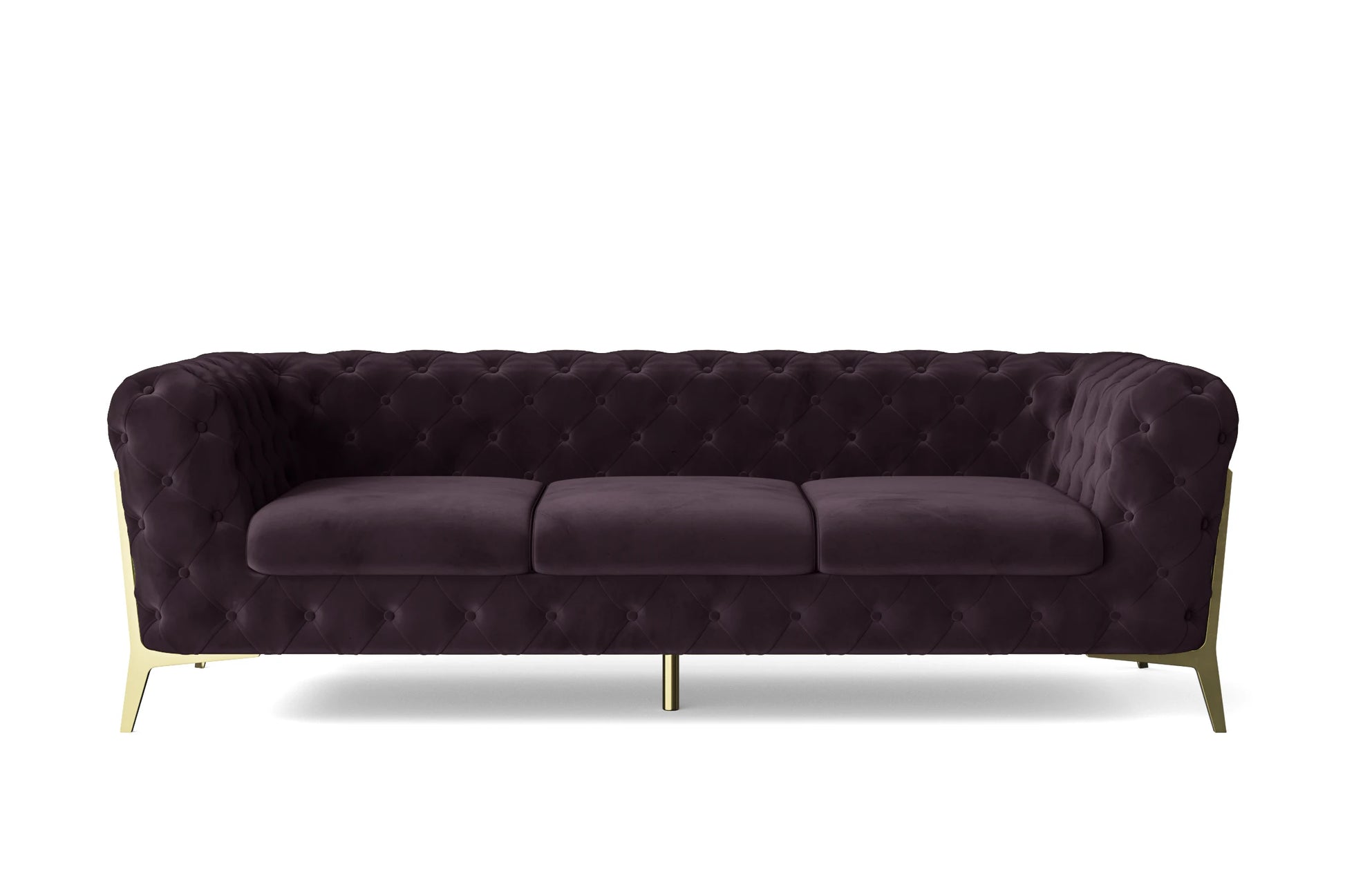 Vito 3 Seater Sofa Purple Velvet