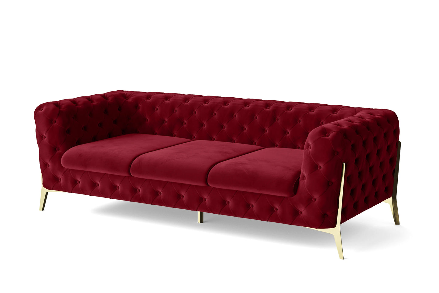 Vito 3 Seater Sofa Red Velvet