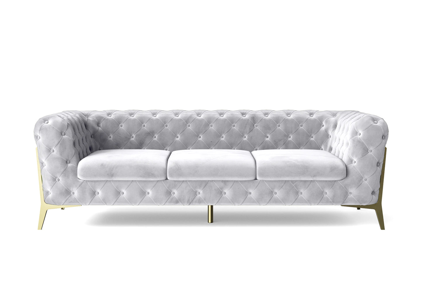 Vito 3 Seater Sofa Silver Velvet