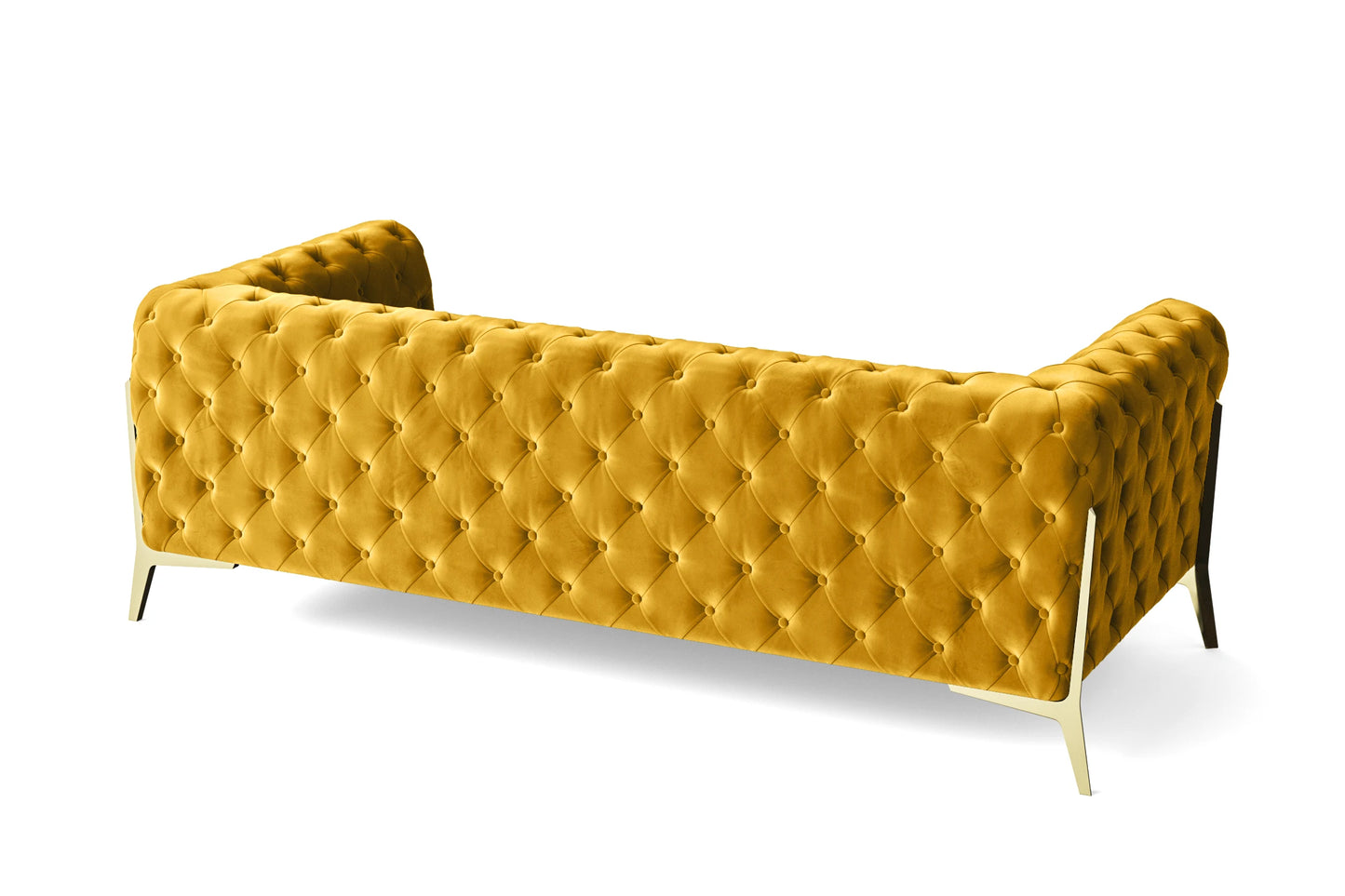 Vito 3 Seater Sofa Yellow Velvet