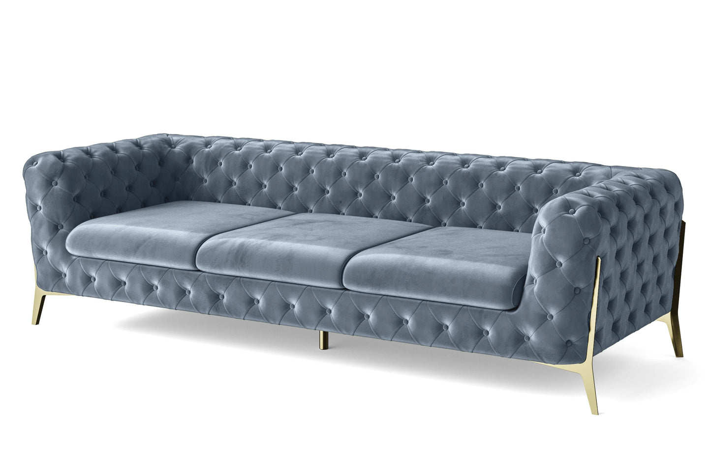 Vito 4 Seater Sofa Baby Blue Velvet