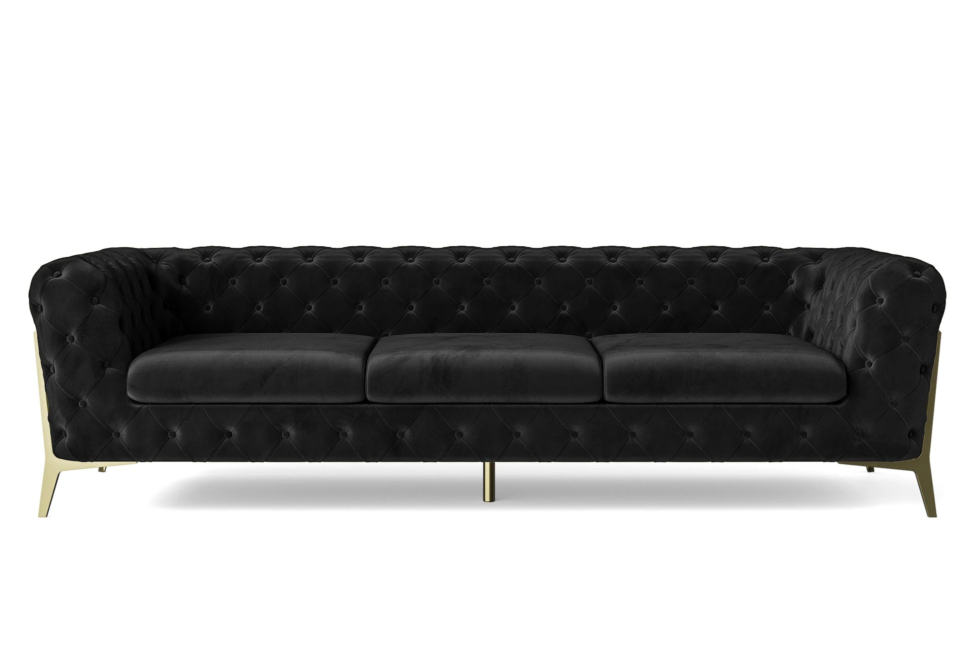 Vito 4 Seater Sofa Black Velvet