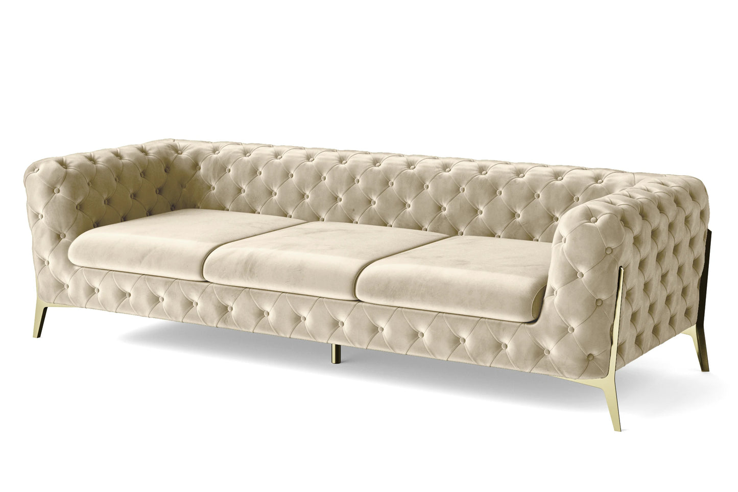 Vito 4 Seater Sofa Cream Velvet