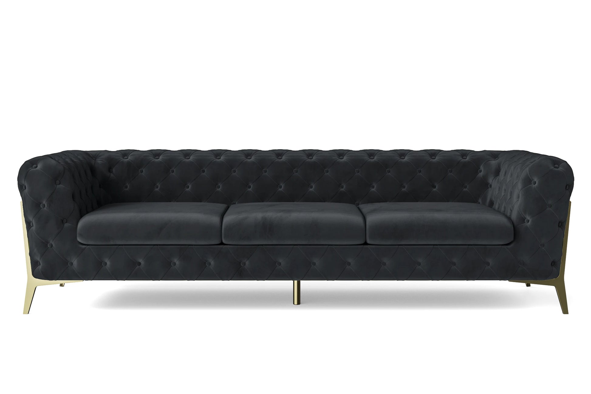 Vito 4 Seater Sofa Dark Grey Velvet