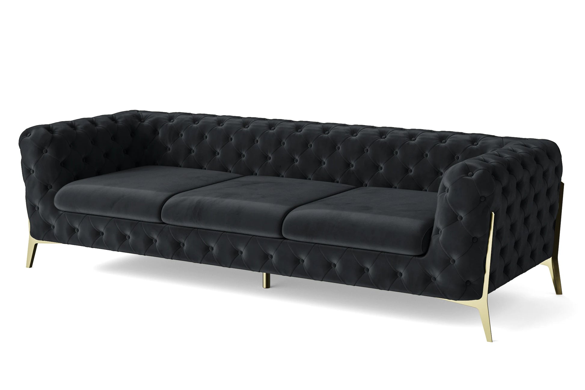 Vito 4 Seater Sofa Dark Grey Velvet