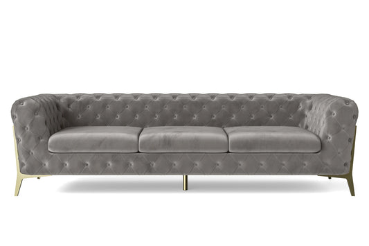 Vito 4 Seater Sofa Grey Velvet