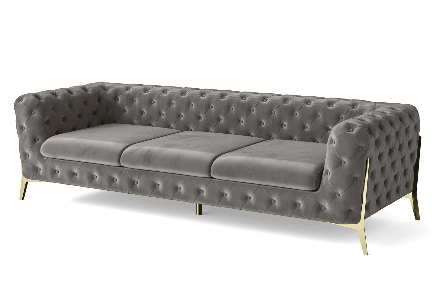 Vito 4 Seater Sofa Grey Velvet