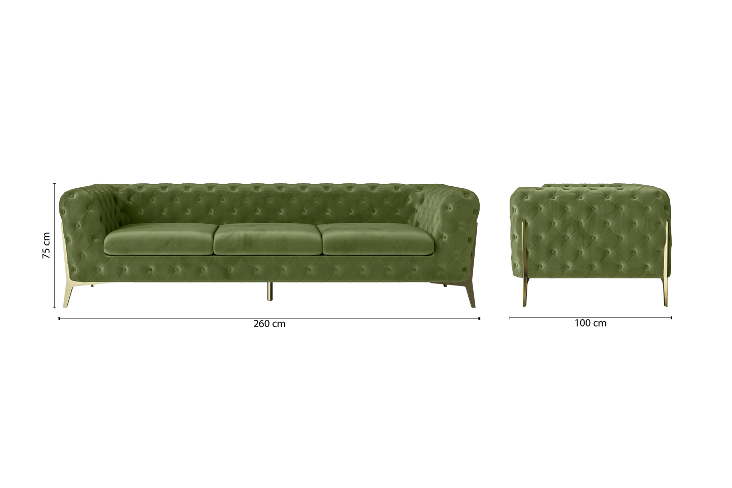 Vito 4 Seater Sofa Lime Velvet