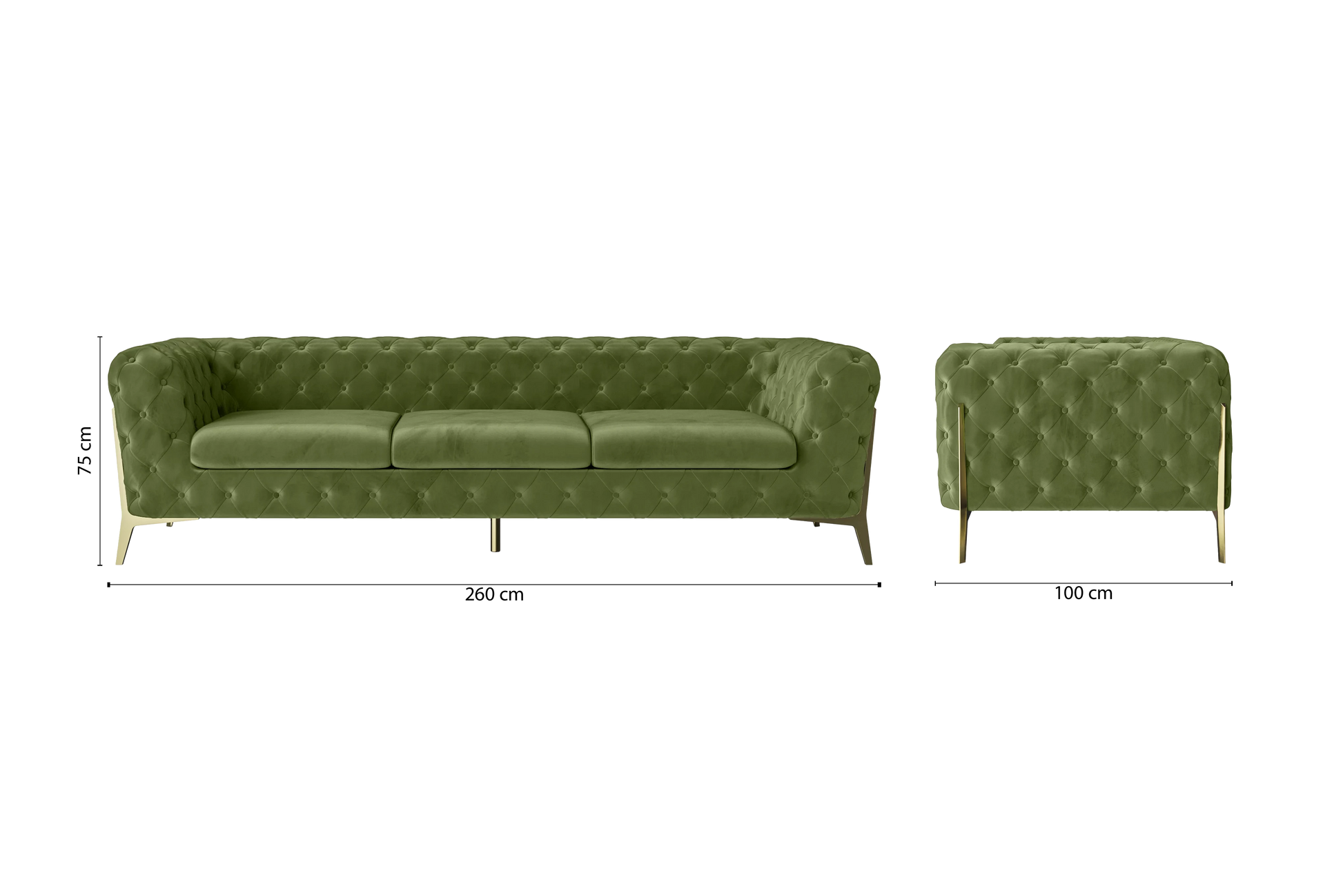 Vito 4 Seater Sofa Lime Velvet