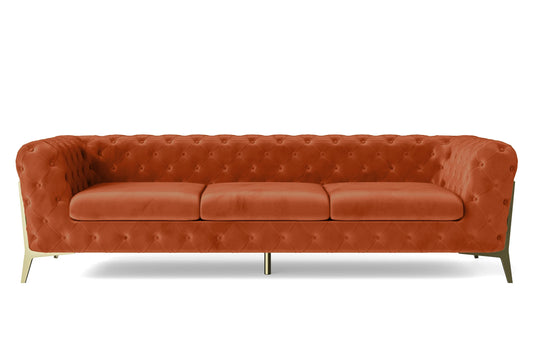 Vito 4 Seater Sofa Orange Velvet