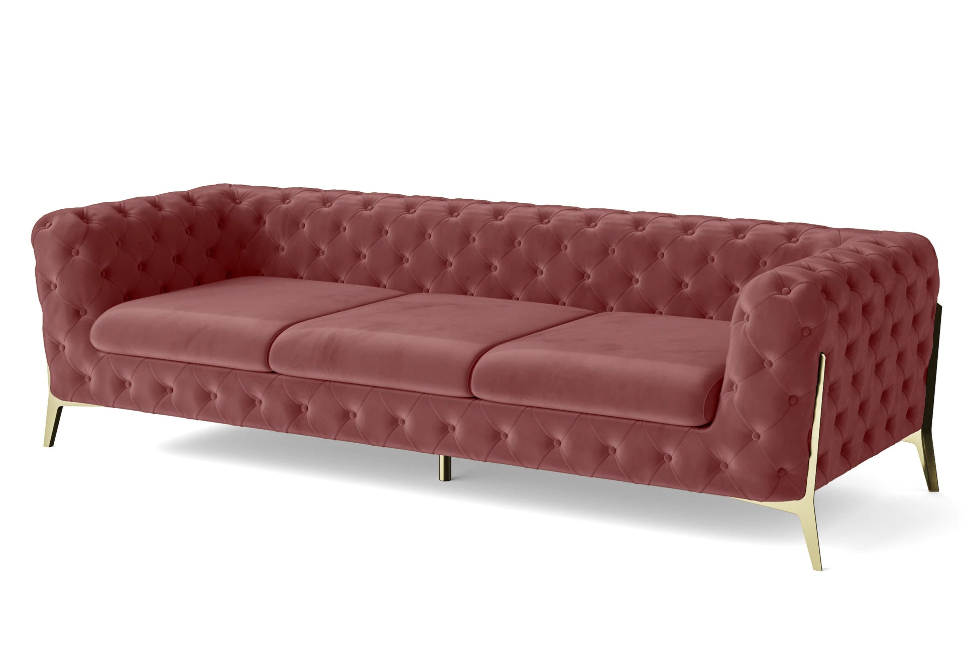 Vito 4 Seater Sofa Pink Velvet