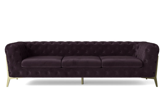 Vito 4 Seater Sofa Purple Velvet