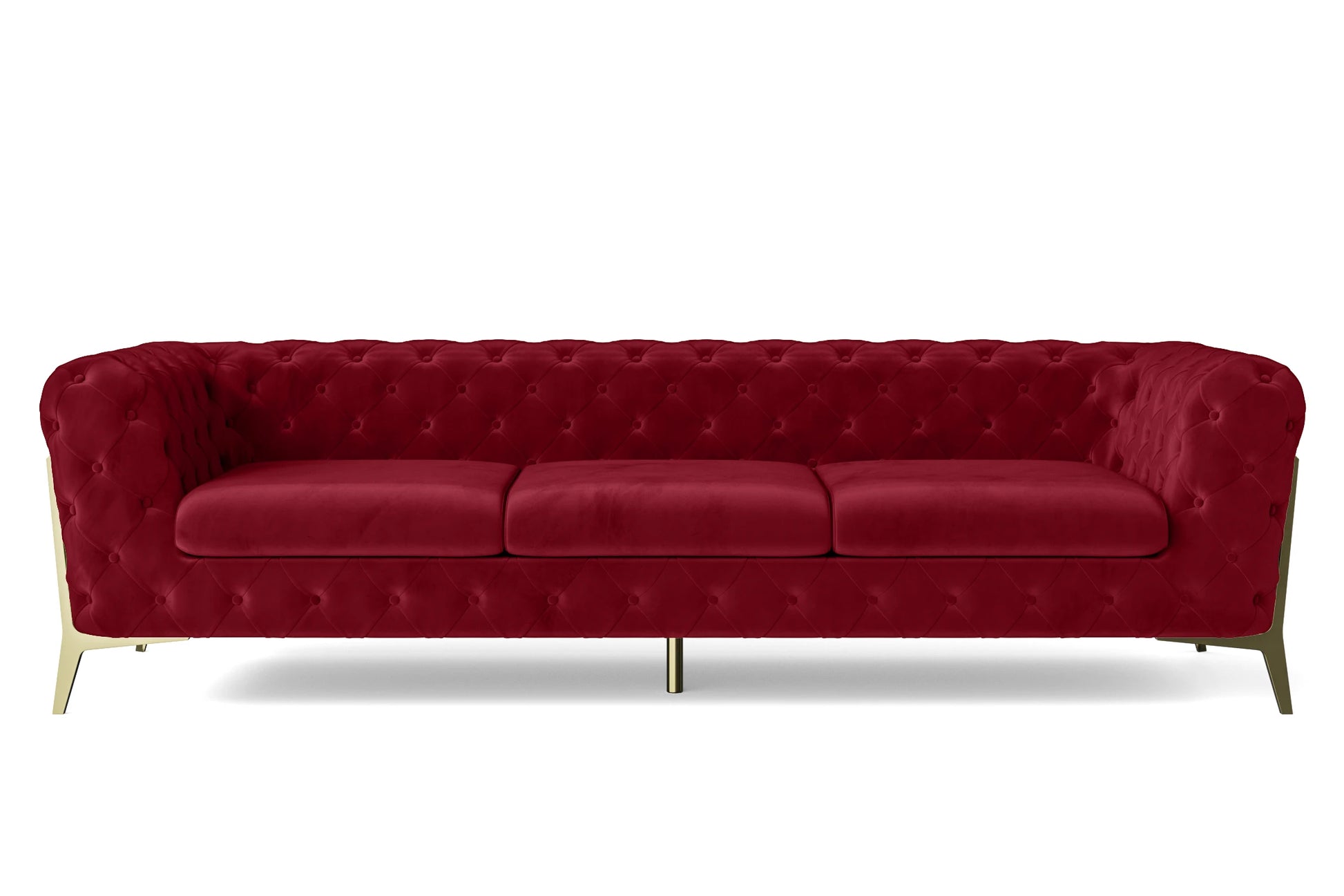 Vito 4 Seater Sofa Red Velvet