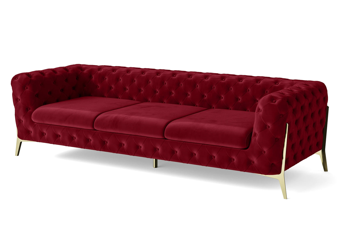 Vito 4 Seater Sofa Red Velvet