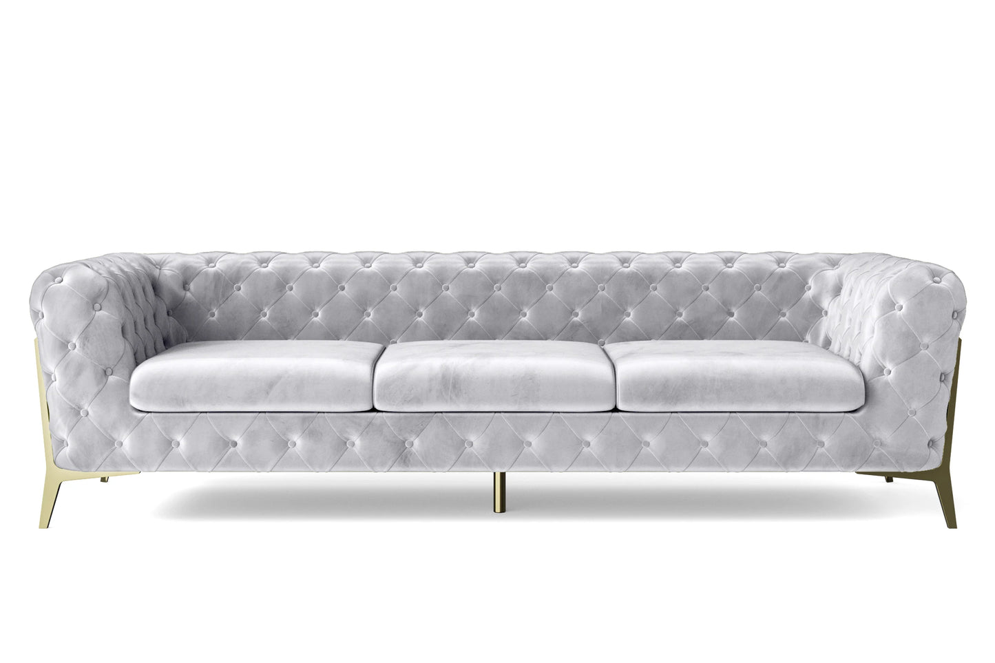 Vito 4 Seater Sofa Silver Velvet