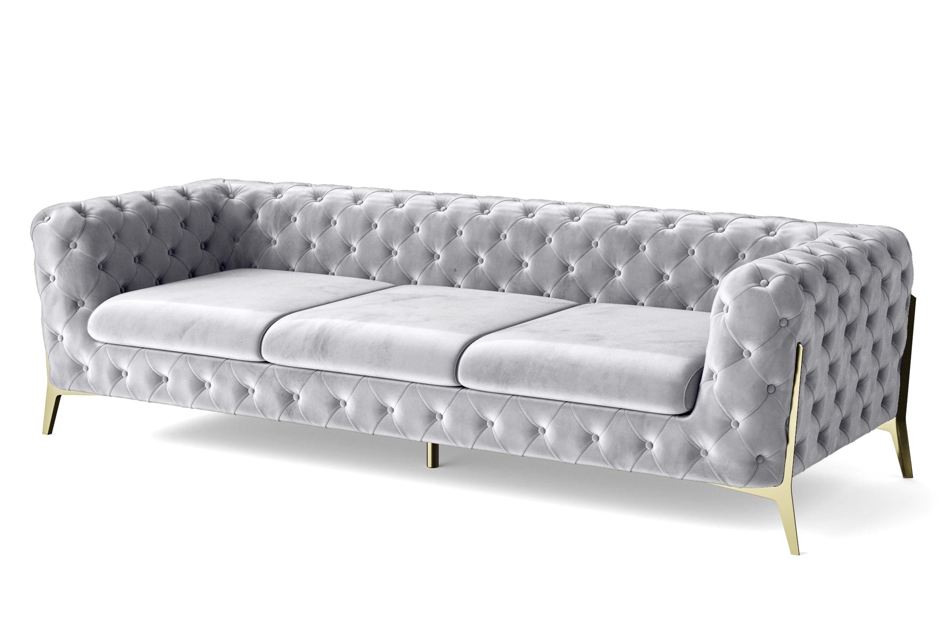 Vito 4 Seater Sofa Silver Velvet