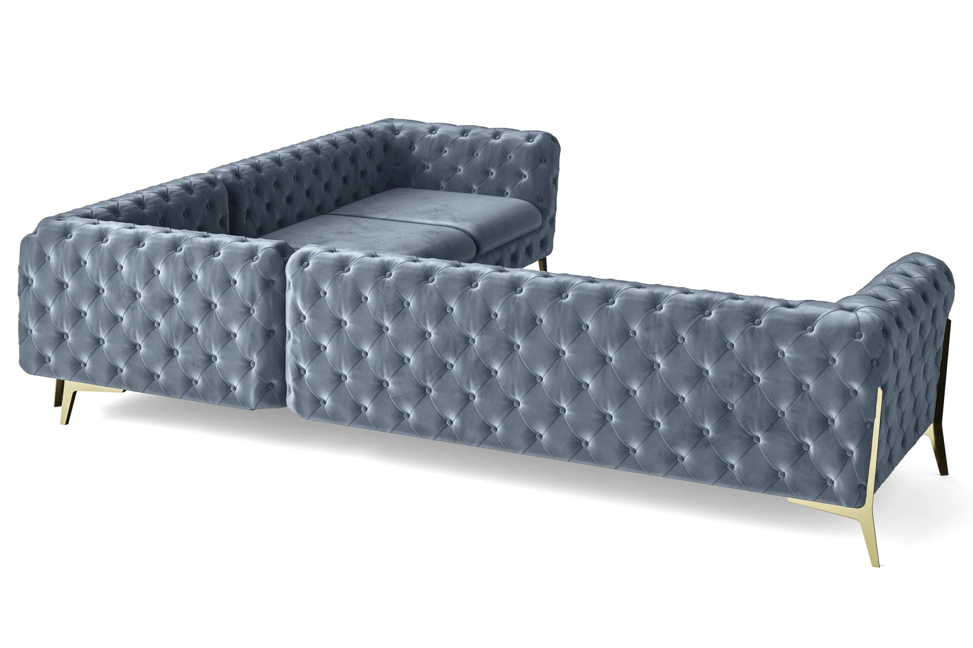 Vito 6 Seater Corner Sofa Baby Blue Velvet