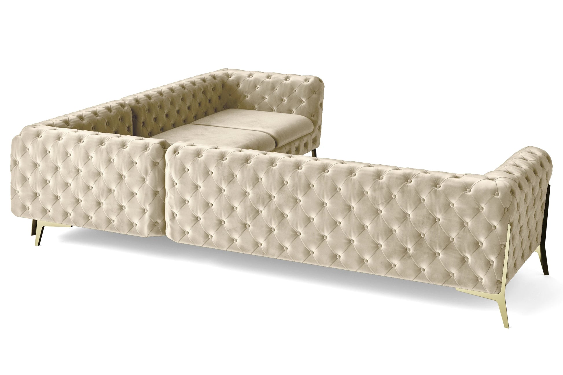 Vito 6 Seater Corner Sofa Cream Velvet