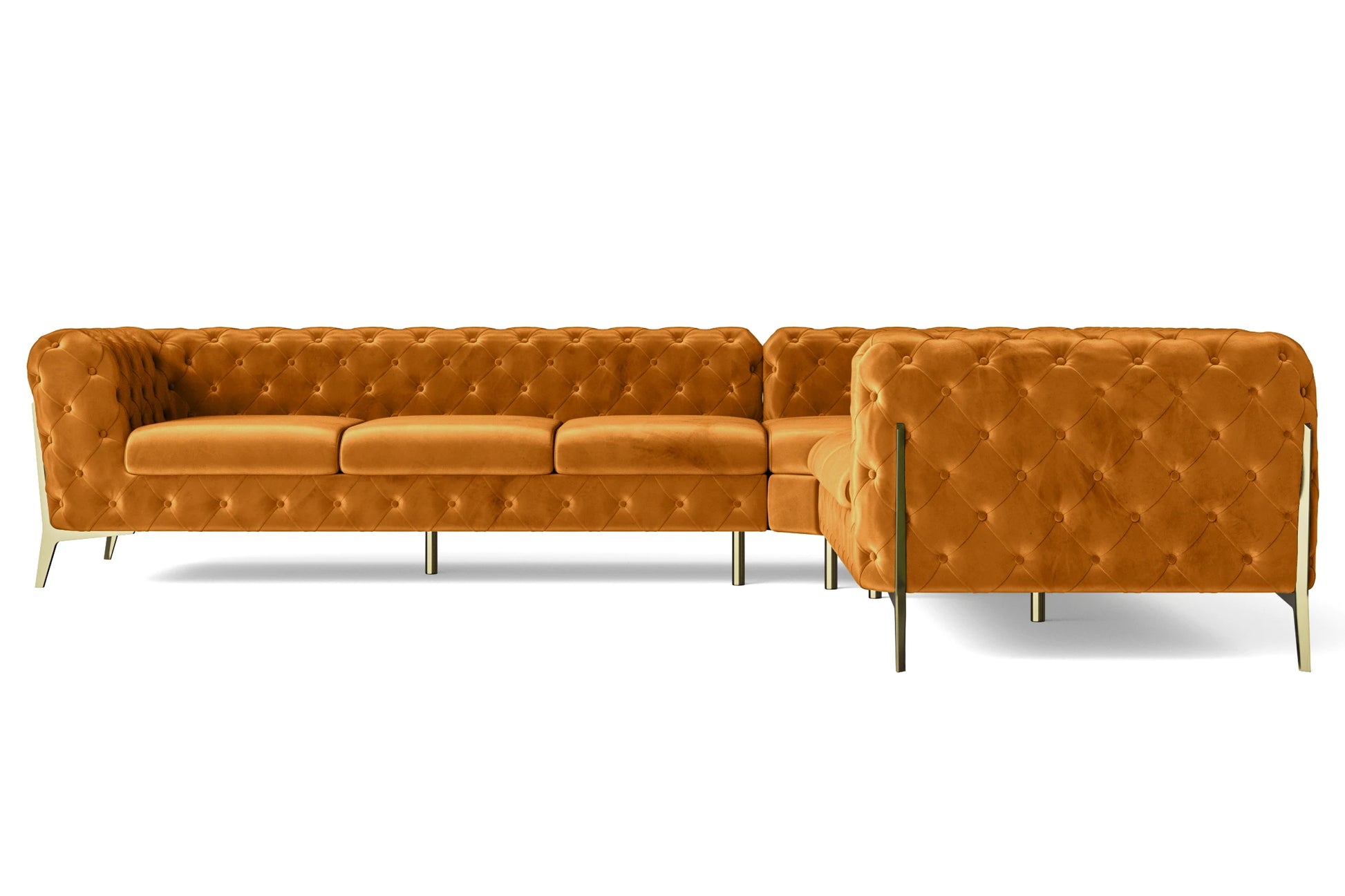 Vito 6 Seater Corner Sofa Gold Velvet