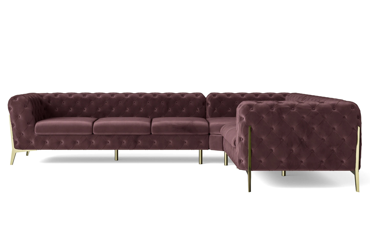 Vito 6 Seater Corner Sofa Grape Velvet