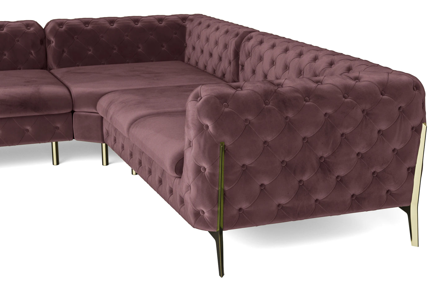 Vito 6 Seater Corner Sofa Grape Velvet