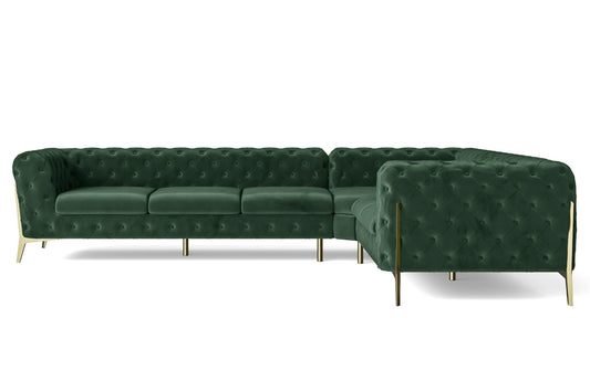 Vito 6 Seater Corner Sofa Green Velvet