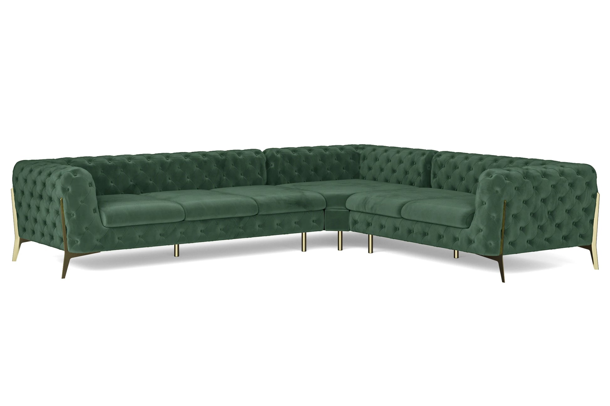 Vito 6 Seater Corner Sofa Green Velvet