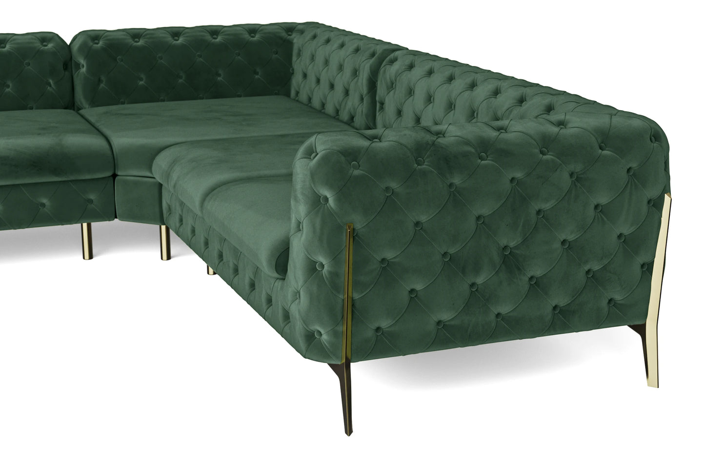 Vito 6 Seater Corner Sofa Green Velvet