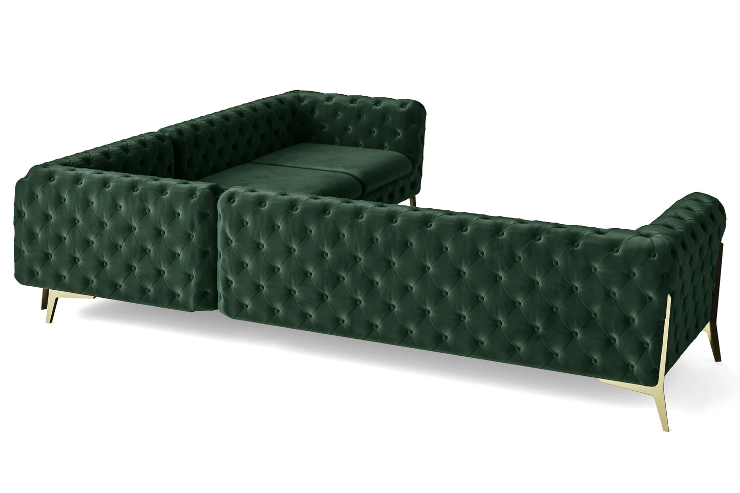 Vito 6 Seater Corner Sofa Green Velvet