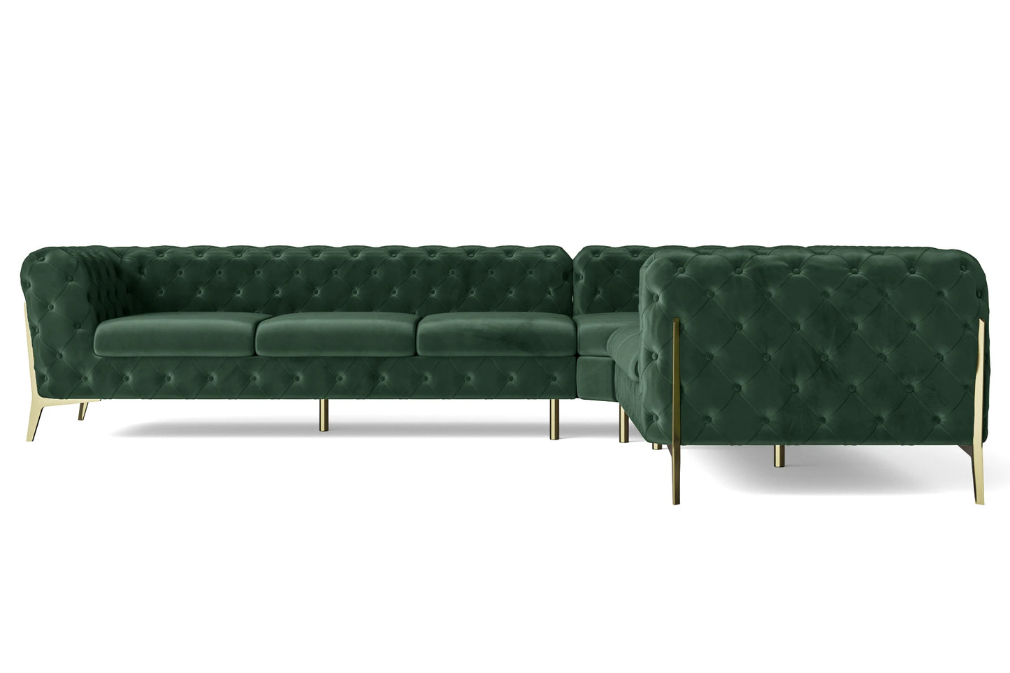 Vito 6 Seater Corner Sofa Green Velvet