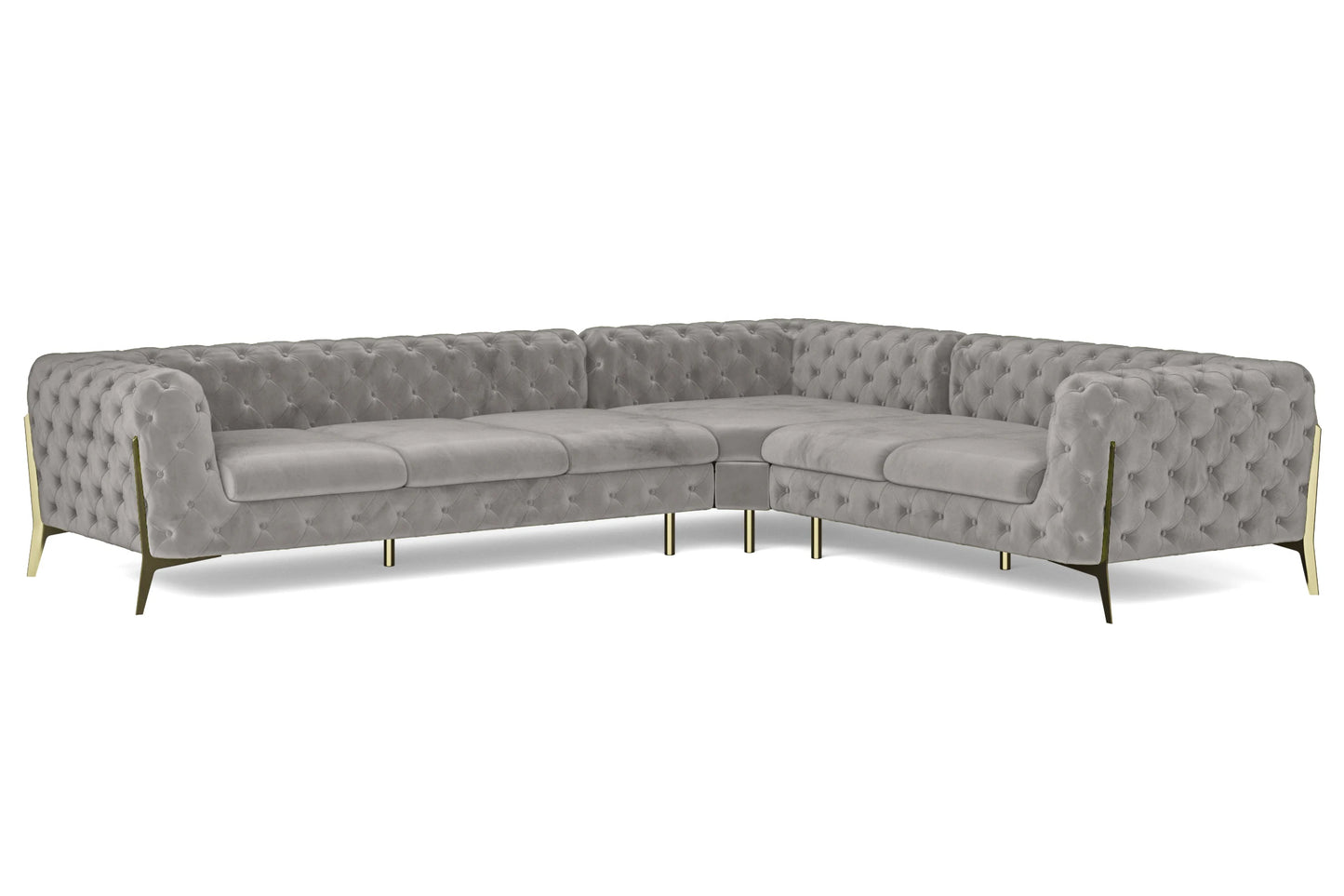 Vito 6 Seater Corner Sofa Grey Velvet